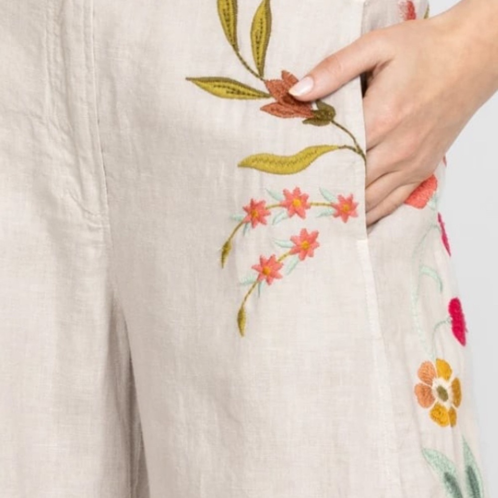 Johnny Was Joya Wide Linen Pant - Picture 2 of 4